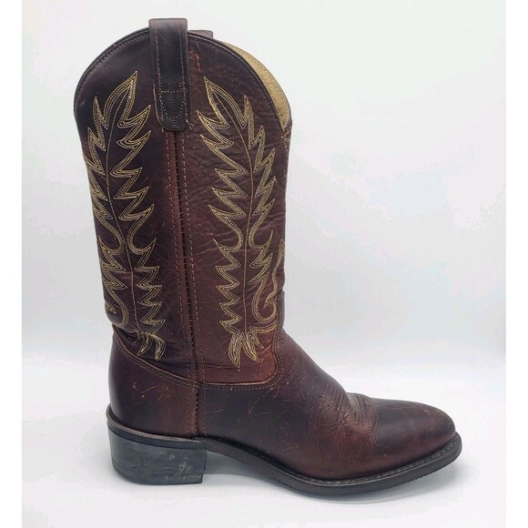 Double-H Western Boots Men\'s 9 D Black Walnut 3269 Dark Brown Embroidered Sierra main image 7